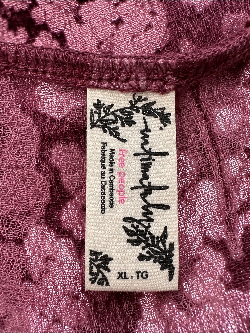 Intimately Free People You and I Plum Burnout Turtleneck XL - Picture 3 of 4
